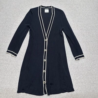 Cárdigan CHANEL para mujer talla 36 azul marino viscosa rayón tejido cuello en V elástico Foto 1 de 4
