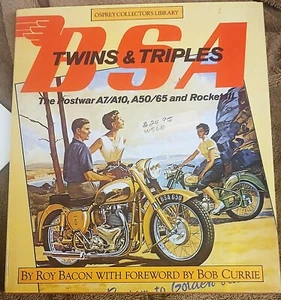 BSA Twins Triples Postwar A7/A10 A50/65 Rocket II Motorcycle Book Bacon NOS new - Picture 1 of 2