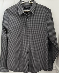 Structure Men’s Long Sleeve Slim Dress Shirt Gray Checked Pattern Size L - Picture 1 of 20