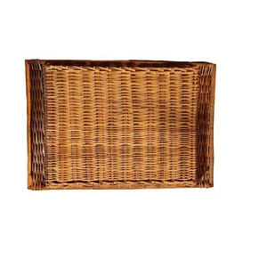Vintage Woven Bamboo Rattan Tray Rectangle 19"x12"x1" For Rustic Home Decor Or S - Picture 1 of 5