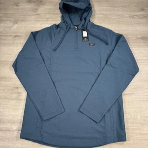 Neu mit Etikett Travis Mathew Topflight Hoodie 1/2-Reißverschluss Jacke Herren Small marineblau Insignien - Bild 1 von 6