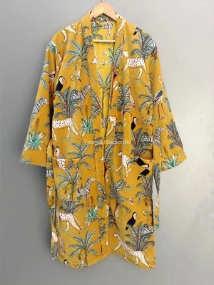 Abrigo Chaqueta Lujosa Terciopelo Flecos Kimono Plumero Bosque Estampado Kimono Chaqueta Larga Foto 1 de 4