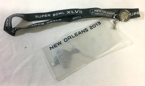 SuperBowl 47 San Francisco 49ers Baltimore Ravens Ticket Holder Lanyard Pin Cover