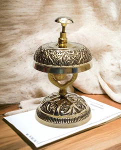 Brass Table Desk Bell For Hotel Service Reception Counter Bell For Office - Picture 1 of 6