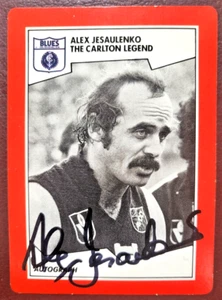 1989 AFL VFL SCANLENS LEGEND CARD-PERSONALLY SIGNED JESAULENKO (CARLTON) Mint - Picture 1 of 3