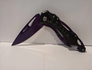 Mtech Ballistic Linerlock Purple Knife MT-A705PE - Picture 1 of 11