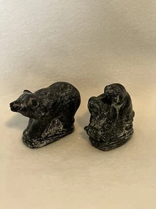 Vintage Wolf Sculptures Eskimo Children and Bear - Picture 1 of 10