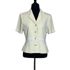 Ruby Fashion light yellow button short sleeves lined blazer size 38 / Medium
