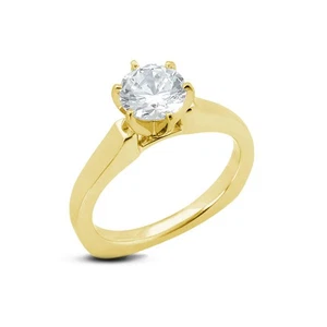 3ct E SI2 Round Natural Certified Diamond 18k  Classic Solitaire Engagement Ring - Picture 1 of 3