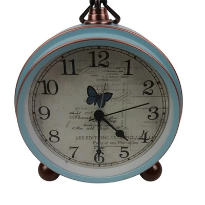 Reloj Despertador Mariposa Azul Retro Vintage Look París Decoración Escritorio Mesa Hogar Arte Foto 1 de 4