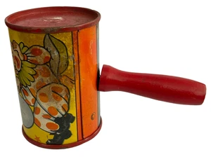 Vintage Clowns Spielzeug Shaker Geräuschmacher Rassler US Metall Spielzeug Party Wohndeko rot - Bild 1 von 9