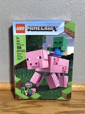 LEGO Minecraft BigFig PIG and BABY ZOMBIE set #21157 [RETIRED SET] - Image 1 of 2