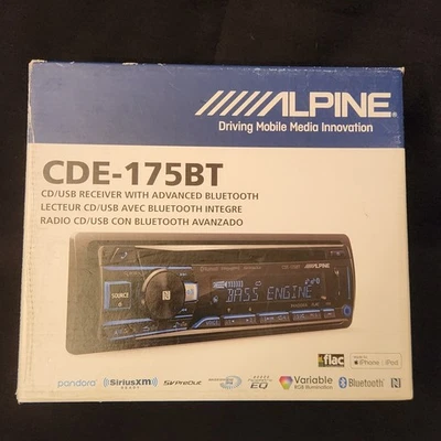 Alpine CDE-175BT CD/USB Receiver  Bluetooth Car Stereo CD Player Deck  - Image 1 of 4