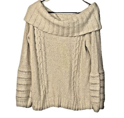 Suéter Anthropologie Sleeping on Snow Cream Talla Grande Foto 1 de 4