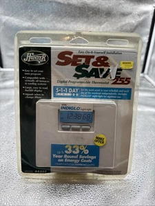 Hunter 44255 Set and Save 5+1+1 Programmable Thermostat - White.    W - Picture 1 of 2