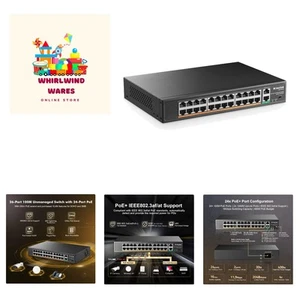 Versatile 24-Port PoE+ Switch with 2 Gigabit Uplink - Supports IEEE802.3at - Bild 1 von 9