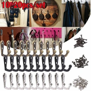 20/10pz Gancio Porta Appendiabiti Singolo Porta Chiavi con Viti Set - Foto 1 di 14