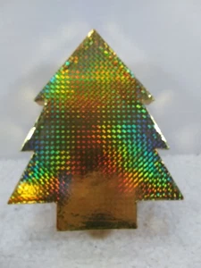Caja con forma de árbol de Navidad - dorada - Imagen 1 de 2
