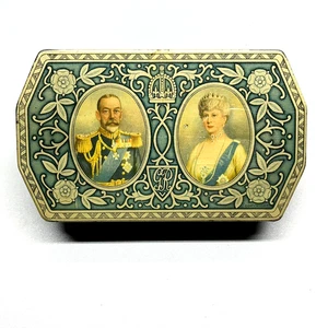 Vintage Silver Jubilee 1910-1935 Litho Tin King George V Queen Mary Metal Box Co - Picture 1 of 24