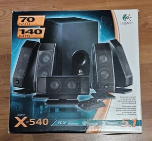 Logitech X-540 5.1 Surround Sound Speaker System With X540 Subwoofer -NEW IN BOX - Picture 1 of 24