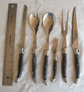 (6) Teile Jean Dubost Laguiole Tranchiermesser Messer Servierset Gabel Frankreich BIENE - Bild 1 von 6
