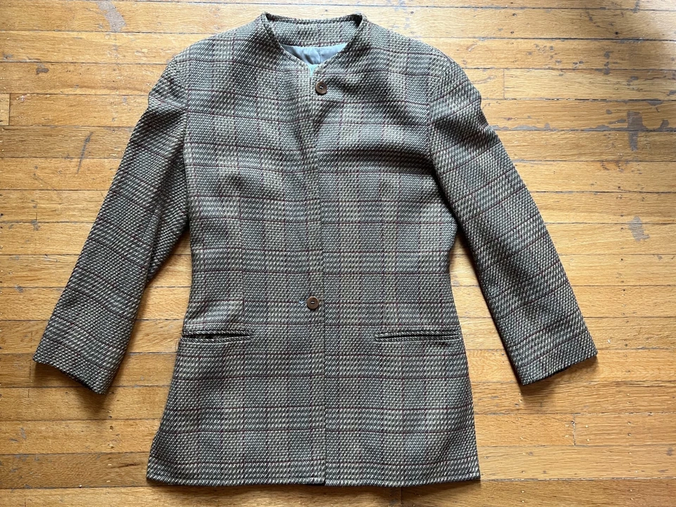 Blazer a Cuadros Armani, Chaqueta de Diseñador Giorgio Armani Le Collezioni Años 90 Talla 40 6 Foto 1 de 4