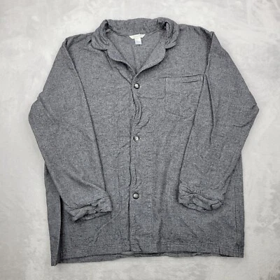 Garnet Hill Shirt Women Large Grey Flannel Basic Button Up Top Blouse German - Image 1 of 4