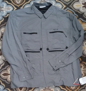NINEpointNINE Gris Para Hombres 2XL Manga Larga Cortavientos Camisa Chaqueta Sin Defectos NUEVO - Imagen 1 de 10