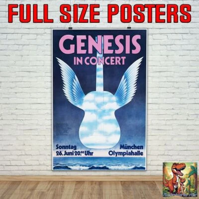 Póster de la gira de conciertos en vivo Genesis Munich Alemania 1977 similar a A1 - 36"x24" Foto 1 de 2