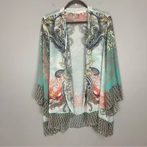 Morbido Dintorni Muse Kimono Topper Donna Taglia 1X Paillettes Leggero Trasparente - Foto 1 di 10