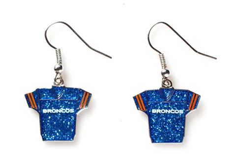 NFL Denver Broncos Glitter Jersey Dangle Earrings Cover