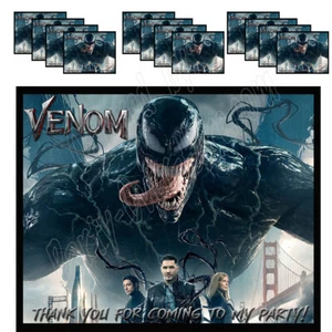 Venom Gift Labels Party Stickers Favors Bags 3.75" x 4.75"  -12 pcs - Picture 1 of 2