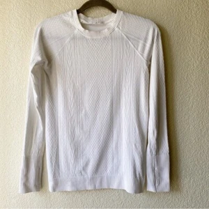 Lululemon Women's Size 4 Rest Less Pullover White Seamless Stretch - Picture 1 of 6