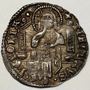 GROSSO III° TIPO VENEZIA ANTONIO VENIER DOGE LXII 1382.1400 MONETA ARGENTO - Imagen 1 de 6
