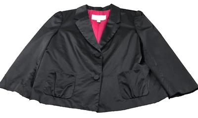 Old Navy Womens Blazer Sz M Black 2 Button 3/4 Sleeves Notched Collar NWOT - Image 1 of 4