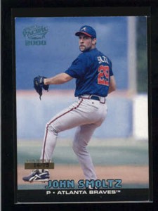 JOHN SMOLTZ 2000 PACIFIC #46 PLATINUM BLUE #14/75 (BV=$20) AN3660