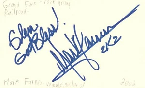 Mark Farner Lead Singer Grand Funk Railroad Rock Band Signed Index Card JSA COA - Picture 1 of 2