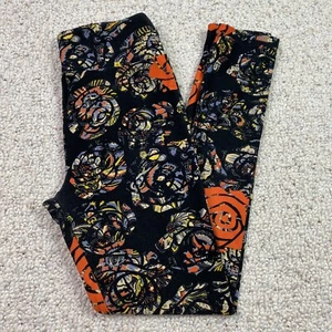 Lula Roe Womens Leggings One Size Multicolor Floral Paisley Mid Rise Stretch  - Picture 1 of 13