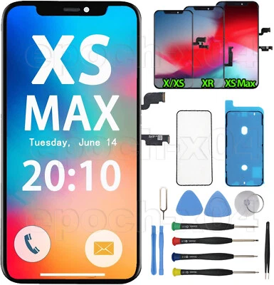 For Apple iPhone X XR XS MAX Screen Replacement Touch LCD Assembly With Tools - image 1 of 4