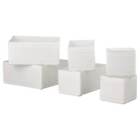 Ikea Skubb Set Of 6 Drawer Organiser Storage Cloth Box Wardrobe White / Grey