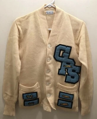 Suéter Cárdigan Martin-Thompson Años 50 Letras Escuela Secundaria—COANE (Phila, PA)—S Foto 1 de 4