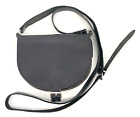 KOUROS real Leather Crossbody Saddle Handbag purse Western Black buckle solid