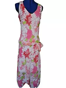 Vintage Los Angeles Gal LA Pink Floral Maxi Dress Size Small - Picture 1 of 7