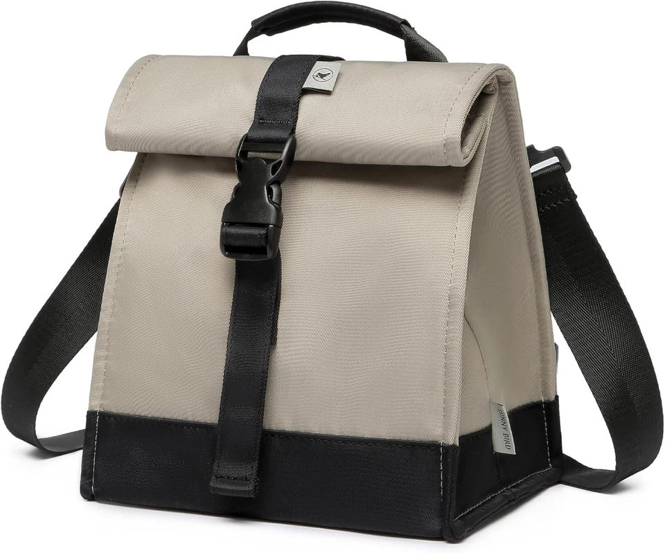 Sacola de almoço isolada Rolltop lancheira sacola para mulheres, homens, adultos e camiseta... - Imagem 1 de 1