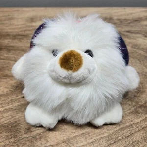 "Orejeras a cuadros suaves de felpa redonda suave para cachorro de 6" blancas Commonwealth - Imagen 1 de 6