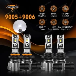 For Honda Civic 2004-2015 AUXBEAM 9005 9006 LED Headlights High Low Beam 20000LM - Picture 1 of 12