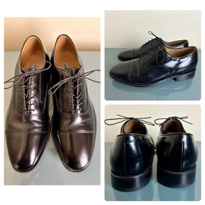 Johnston Murphy Optima Men's Melton Cap Toe Shoes Sz 10.5 E/C Black EUC! $185 - Picture 1 of 12