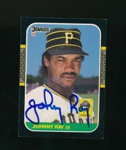 1987 DONRUSS #144 Johnny Ray signed auto autograph swsw6
