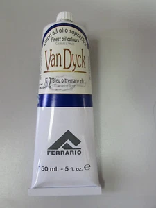 Ferrario VAN DYCK Finest colore ad olio Ultramarine Blue Light #52--150ML-TOP QUALITY - Foto 1 di 1