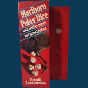 Vintage New in Box 1990 Marlboro Poker Dice Leather Pouch & Game Book New Sealed - Picture 1 of 10